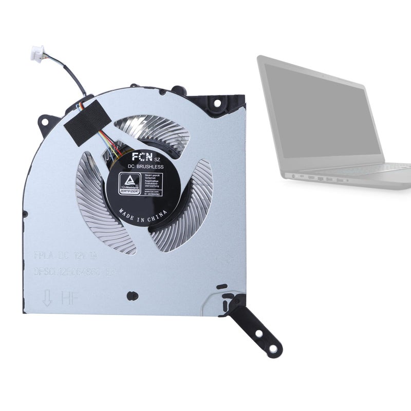 Black CPU GPU Radiator Cooling Fan Replacement DC12V 4Pin 4 Wires for Laptops - Image 3