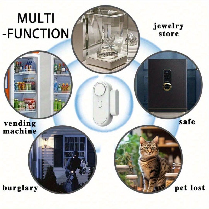 White 1pc Advanced Door And Window Security Alarm System 120Db Loud Volume 5 Operating Modes Doorbell And Reminder Functions Suitable For Office Home And Apartment Use - Image 2