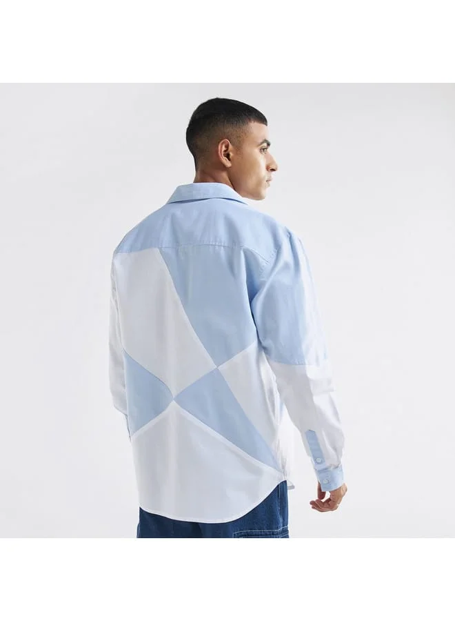 Splash FAV Panelled Shirt with Long Sleeves