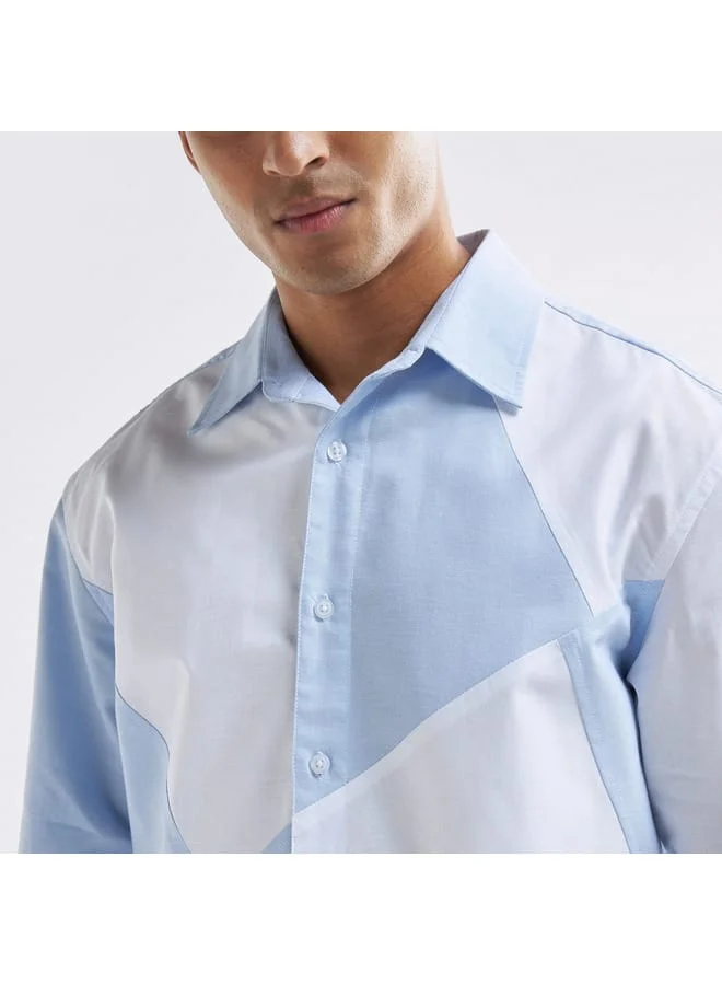 Splash FAV Panelled Shirt with Long Sleeves