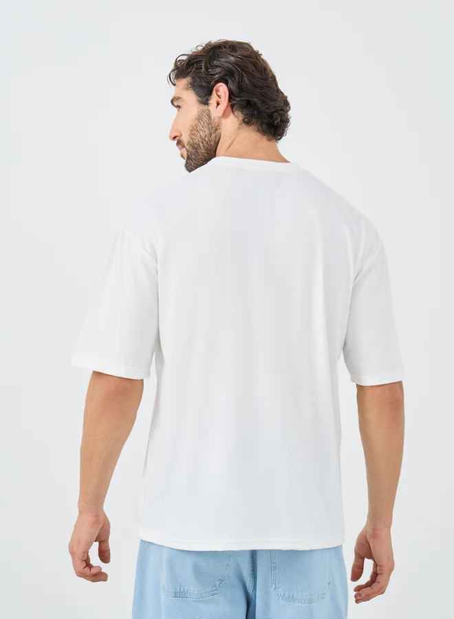 Styli Styli Slogan Print Round Neck Oversized T-Shirt