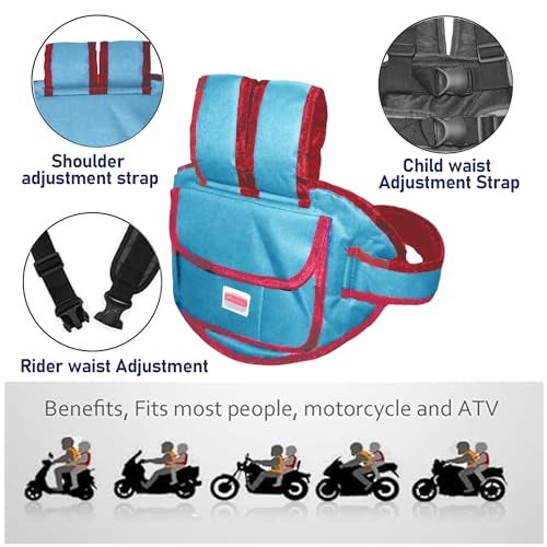 Vparents Ava Kids Safety Two Wheeler Seat Belt/Front Standing and Sitting Behind (Blue) - Image 4