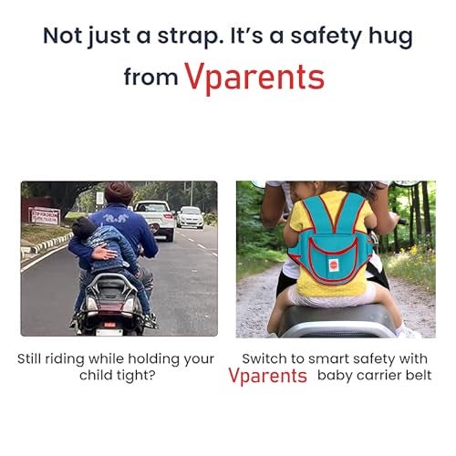 Vparents Ava Kids Safety Two Wheeler Seat Belt/Front Standing and Sitting Behind (Blue) - Image 5