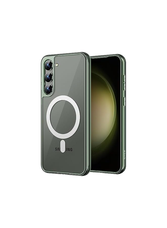 جي تيك حافظة JETech مغناطيسية لهاتف Samsung Galaxy S23+ / S23 Plus مقاس 6.6 بوصة، متوافقة مع MagSafe، غطاء هاتف واقٍ مقاوم للصدمات، ظهر صلب شفاف     من البولي كربونات (أخضر) - Image 1