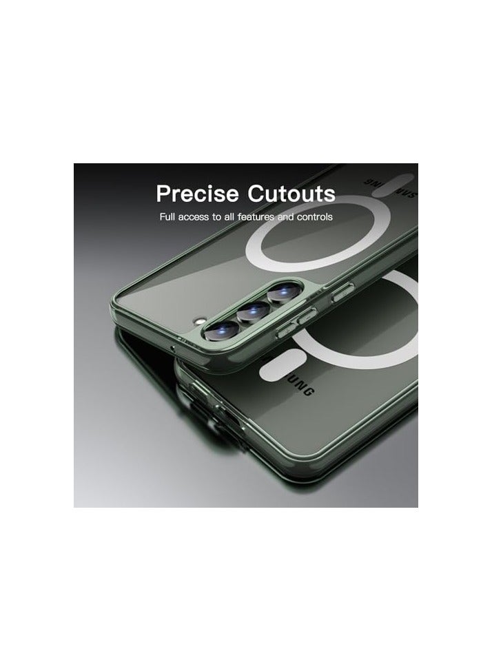 جي تيك حافظة JETech مغناطيسية لهاتف Samsung Galaxy S23+ / S23 Plus مقاس 6.6 بوصة، متوافقة مع MagSafe، غطاء هاتف واقٍ مقاوم للصدمات، ظهر صلب شفاف     من البولي كربونات (أخضر) - Image 3