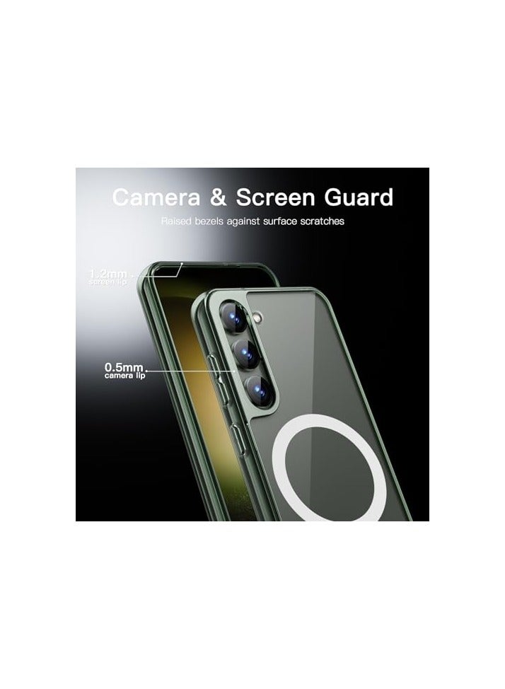 جي تيك حافظة JETech مغناطيسية لهاتف Samsung Galaxy S23+ / S23 Plus مقاس 6.6 بوصة، متوافقة مع MagSafe، غطاء هاتف واقٍ مقاوم للصدمات، ظهر صلب شفاف     من البولي كربونات (أخضر) - Image 2