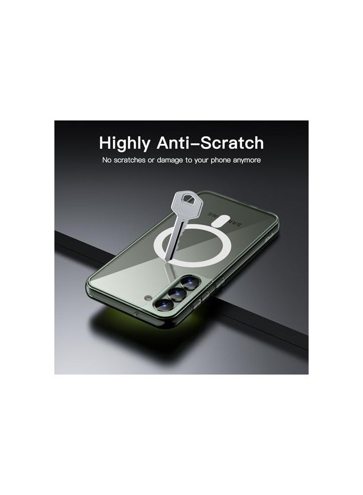 جي تيك حافظة JETech مغناطيسية لهاتف Samsung Galaxy S23+ / S23 Plus مقاس 6.6 بوصة، متوافقة مع MagSafe، غطاء هاتف واقٍ مقاوم للصدمات، ظهر صلب شفاف     من البولي كربونات (أخضر) - Image 5