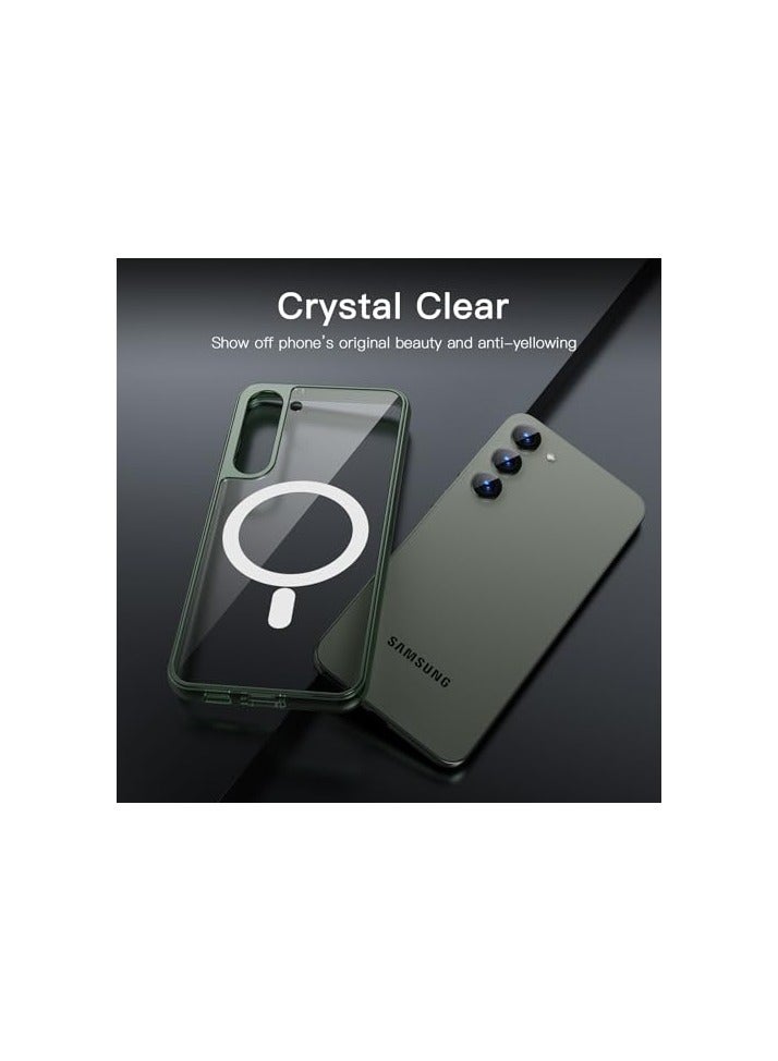 جي تيك حافظة JETech مغناطيسية لهاتف Samsung Galaxy S23+ / S23 Plus مقاس 6.6 بوصة، متوافقة مع MagSafe، غطاء هاتف واقٍ مقاوم للصدمات، ظهر صلب شفاف     من البولي كربونات (أخضر) - Image 4