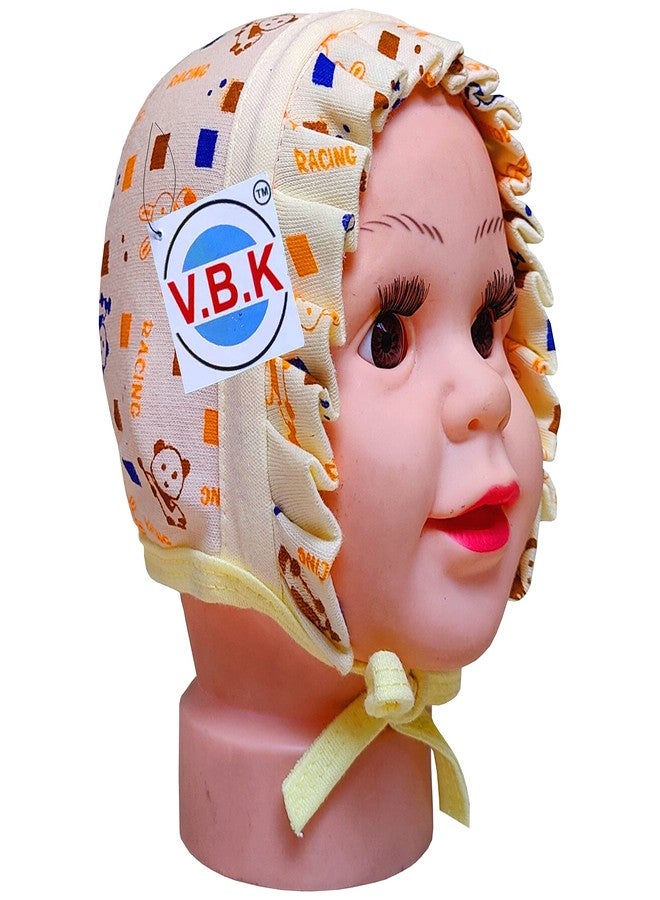 V.B.K طقم قبعات/قبعات/طوبي للأطفال الأولاد والبنات من V.B.K®، عبوة من 6، قماش ناعم 100% (3-6 أشهر) (3 أشهر - 6 أشهر) (6 أشهر - 12 شهر) متعدد الألوان - Image 3