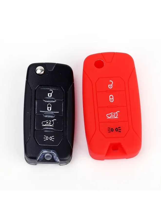 Black Key Case Cover For 4 Buttons Folding Remote Jeep Car 2016 - Image 5