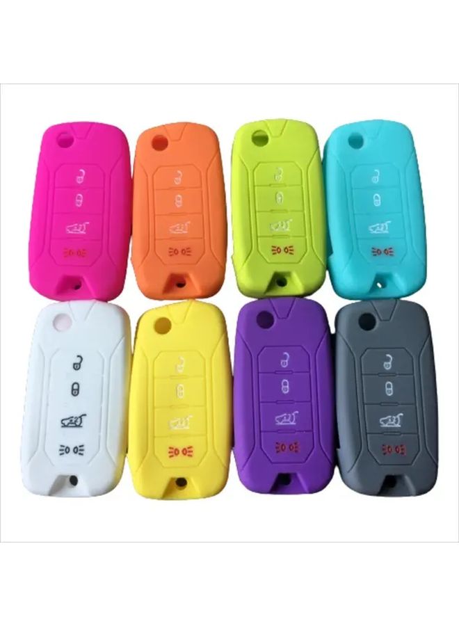 Black Key Case Cover For 4 Buttons Folding Remote Jeep Car 2016 - Image 1