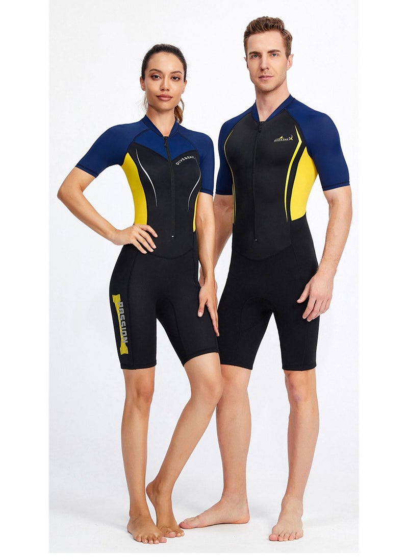 DIVE & SAIL 2Pcs Couple Wetsuit Sunblock Swimsuit Short-sleeved Shorts 