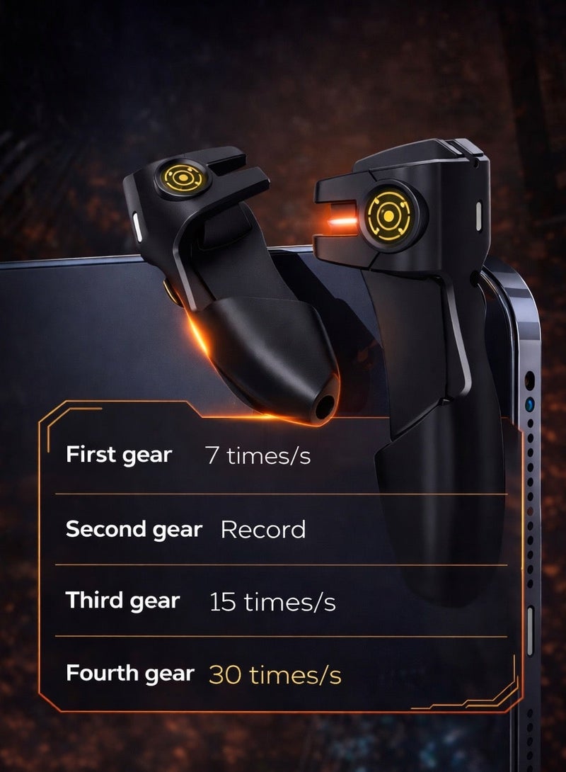 ميمو شفتات ليزر أوتوماتيكية للآيباد من ميمو، سرعة استجابة فائقة، وضع إطلاق متكرر عالي التردد، أزرار معدنية متينة، 80 امبير بطارية طويلة الامد، متوافقة مع أجهزة الآيباد والأجهزة اللوحية، مثالية لألعاب مثل ببجي موبايل وكول أوف ديوتي موبايل. - Image 2