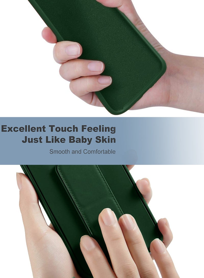 Wtech Hand Grip Foldable Magnetic Kickstand Wrist Strap Finger Grip With Built-In Iron Case Cover For Samsung Galaxy A15 4G / 5G 2023 Dark Green - Image 3