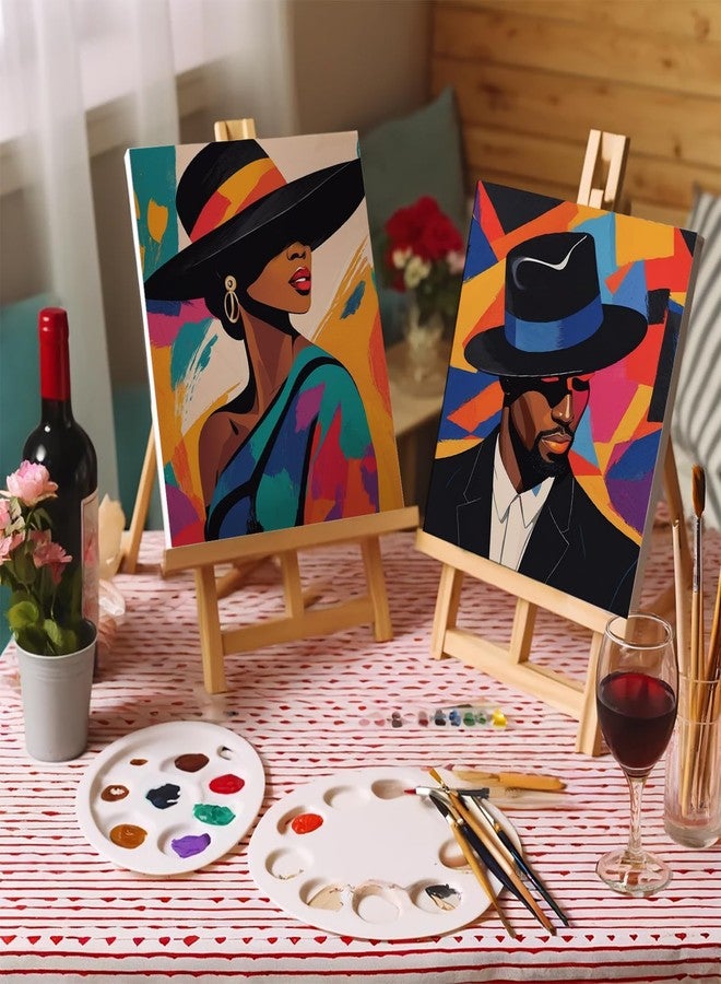 مجموعة AMIZEY المكونة من قطعتين للرسم والرشفة للأزواج البالغين - مجموعة رسم لليلة رومانسية مع لوحات قماشية مرسومة مسبقًا، وألوان، وفرش، وحوامل - (أنيق للأزواج) - Image 5