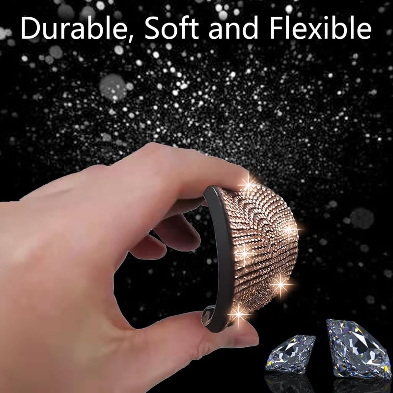 NBTEPEM 4pcs Bling Car Cup Holder Coaster, 2.75 inch Anti-Slip Shockproof Universal Fashion Car Coasters Insert Bling Crystal Rhinestone Automotive Interior Accessories for Women (Champagne) - Image 4