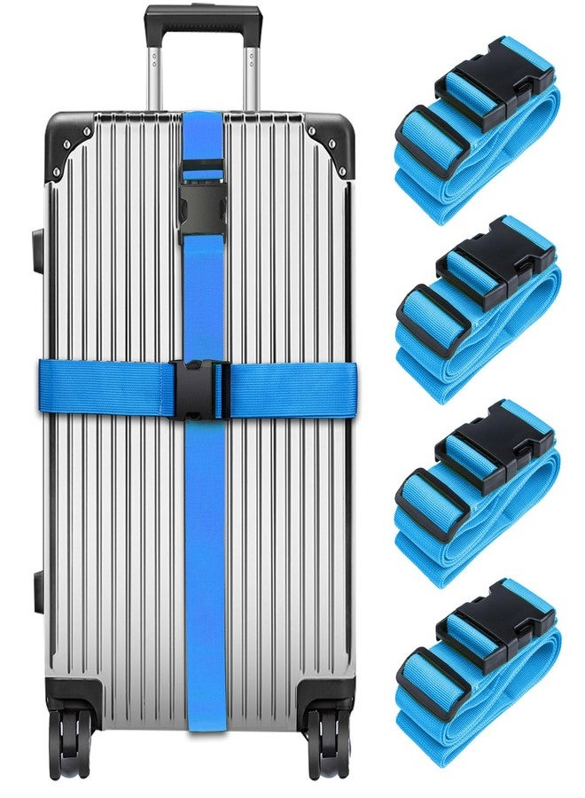 Collwait Luggage Straps for Suitcases TSA Approved, Travel Belt Suitcase Belt, Suitcase Straps TSA Approved, Luggage Belt Strap TSA Approved, Travel Straps for Luggage, Luggage Band Bag Straps, Blue - Image 1