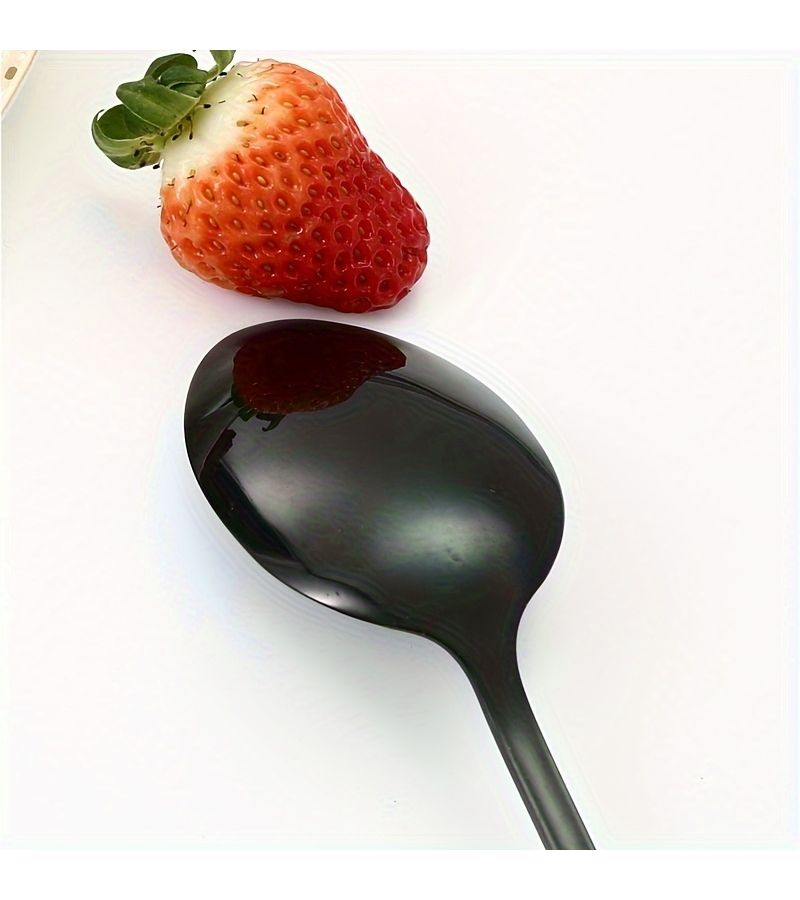 30 Pieces Black Stainless Steel Tableware Set Including Knife Fork Spoon Christmas Pattern Family And Restaurant - Image 5