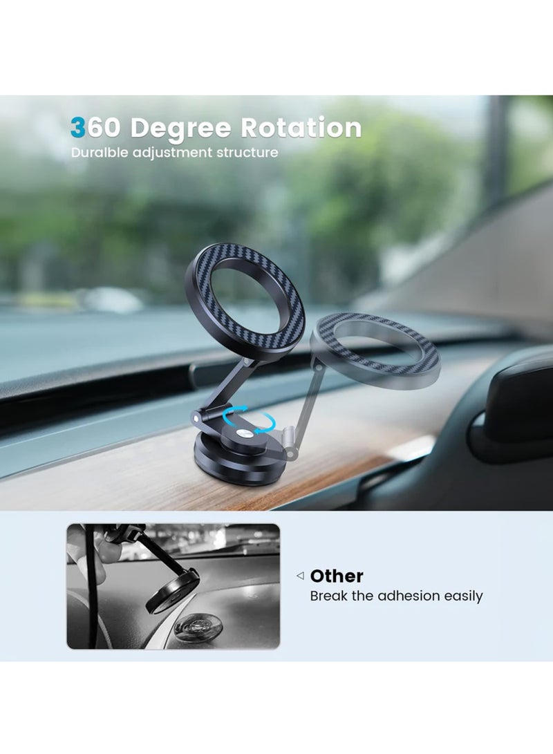 Brave Car Phone Holder with MagSafe, [360° Rotation, Super Stability] One-Handed Auto Lock, Magnetic Cell Phone Holder Accessories, Strong Dashboard Magnet to Ensure Secure Grip, Universal Compatible with iPhone 16/15/14/13 Pro Max, Samsung S25/S24/S23/S22 Ultra/Z Flip, Hands-Free Driving, Adjustable Viewing Angle, Easy Installation  - Image 5