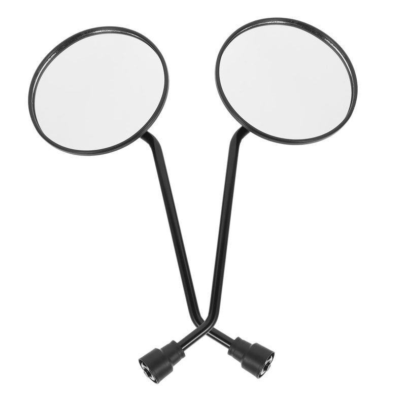 2 Pack Motorcycle Rearview Mirrors Black Universal Fit Enhanced Safety Road Visibility - Image 2