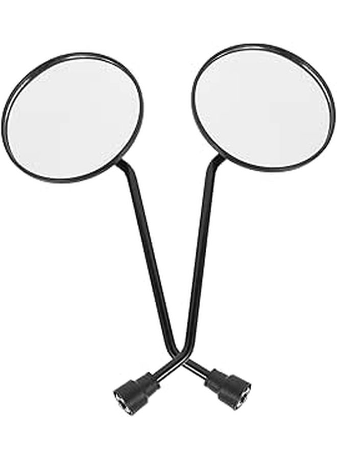 2 Pack Motorcycle Rearview Mirrors Black Universal Fit Enhanced Safety Road Visibility - Image 1