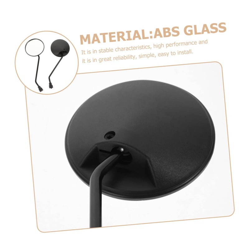 2 Pack Motorcycle Rearview Mirrors Black Universal Fit Enhanced Safety Road Visibility - Image 5