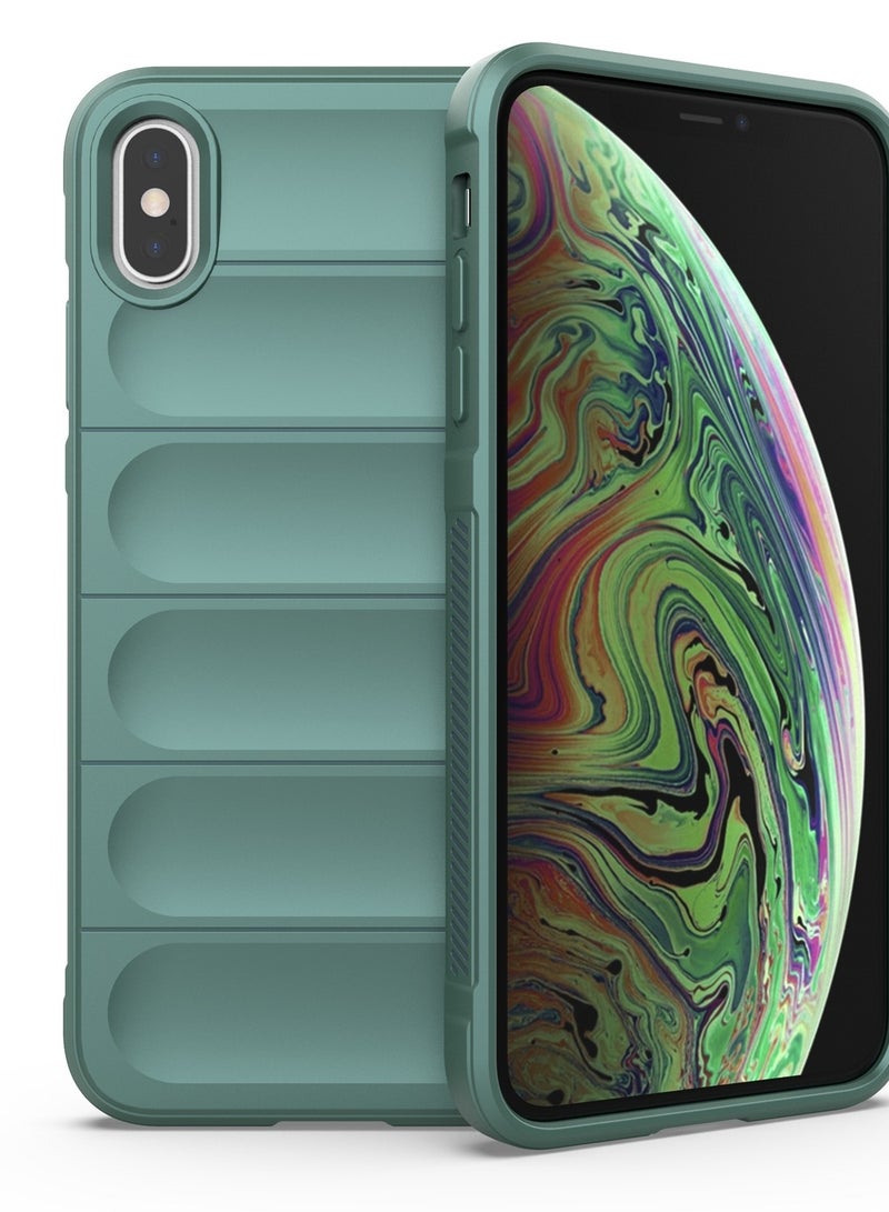 Phone case cover Magic Shield TPU + Silicone Shockproof Phone Case For Iphone X / XS (Dark Green)