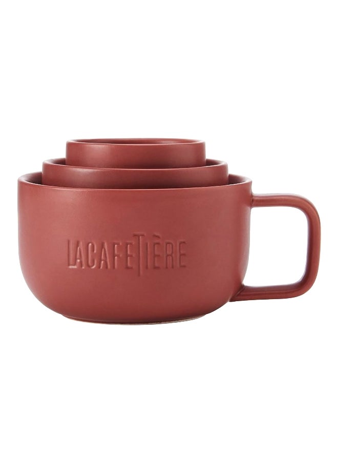 لا كافيتير 8.2 × 10.8 × 14 سم LCMUGSETRED3PC كاطقم أكواب العائلة عالي الجودة 3 قطع بورسلين أحمر  - Image 1