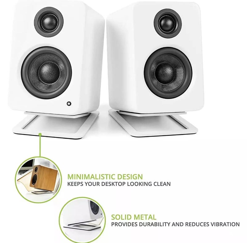 MYL DSS Metal Desktop Speaker Stands Mini Pair (White) - Image 5