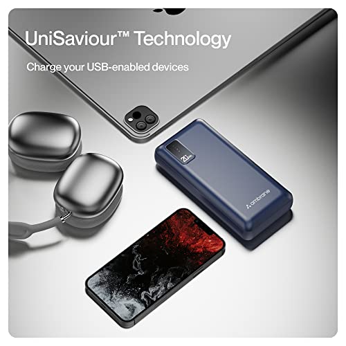 Ambrane 20000mAh Power Bank with 10.5W Fast Charging, Dual USB Output, Made in India, Multi-Layer Protection, Wide Compatibility, Stylish & Compact Design + Free Type-C Cable (Capsule 20, Blue) - Image 5