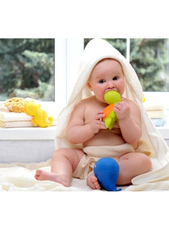 CaaOcho Pure Natural Rubber Bath Toy - Mele The Sea Turtle Baby Toy - Hole Free Bath Toys, BPA Free Bath Toys for Infants, Without Holes Sealed Natural Rubber Baby Toy - Image 1