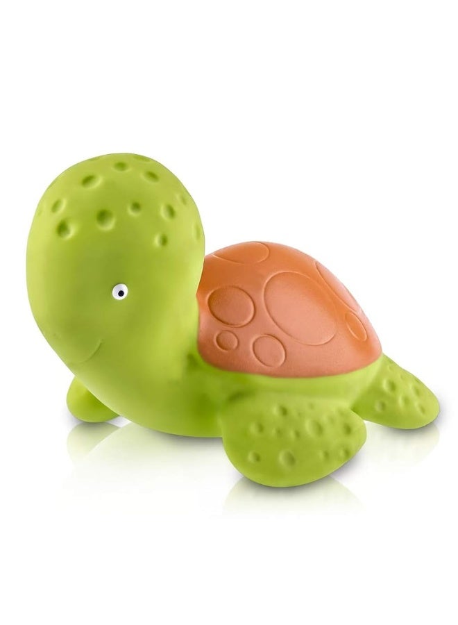 CaaOcho Pure Natural Rubber Bath Toy - Mele The Sea Turtle Baby Toy - Hole Free Bath Toys, BPA Free Bath Toys for Infants, Without Holes Sealed Natural Rubber Baby Toy - Image 2