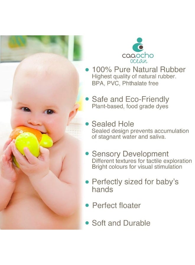 CaaOcho Pure Natural Rubber Bath Toy - Mele The Sea Turtle Baby Toy - Hole Free Bath Toys, BPA Free Bath Toys for Infants, Without Holes Sealed Natural Rubber Baby Toy - Image 5