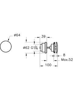 Vitra Origin A45149 Round Basin Strainer, Universal, Push-On, Chrome  - Image 2