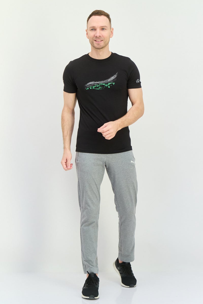 PUMA تي شيرت رياضي للرجال بأكمام قصيرة مناسب في الهواء الطلق، أسود - Image 3