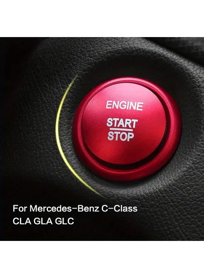 Mercedes Benz C Class CLA GLA GLC Car Start Stop Ignition Button Cover Silvery - Image 2