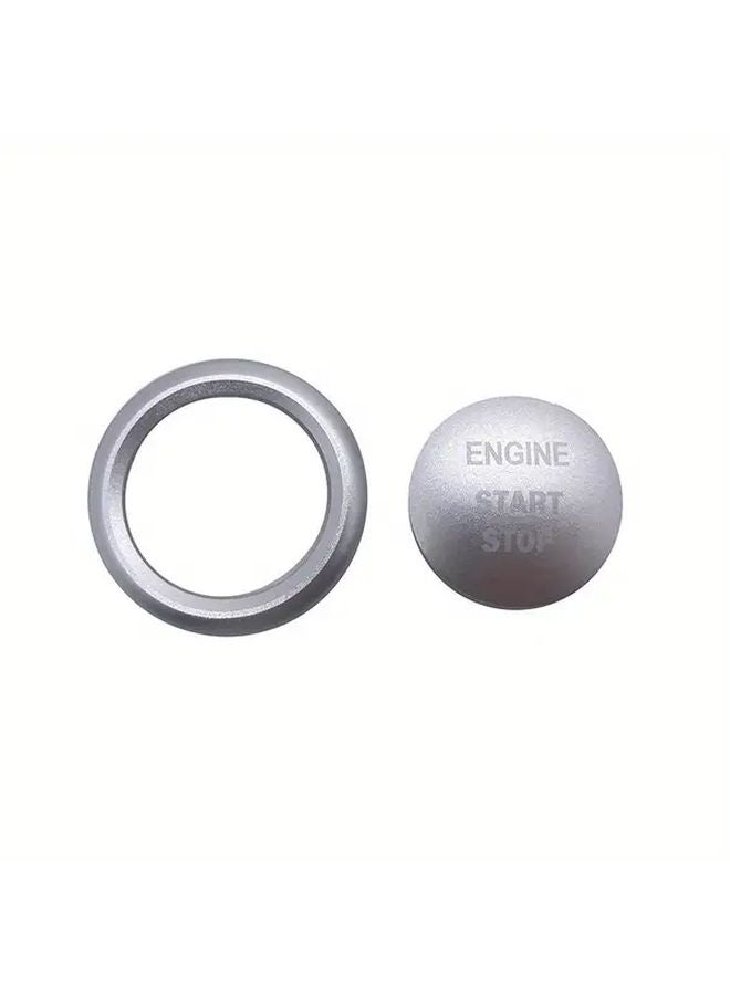 Mercedes Benz C Class CLA GLA GLC Car Start Stop Ignition Button Cover Silvery - Image 1