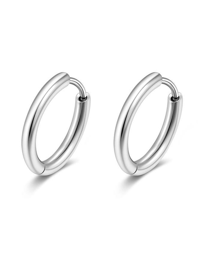 AMASIS Hypoallergenic Surgical Steel Earrings Sets for Sensitive Ears Lightweight Small Huggie Hoop Earrings 20G Stainless Steel Opal Ball Pearl CZ Flat Back Earrings for Women Men Trendy Cartilage Earrings - Image 1