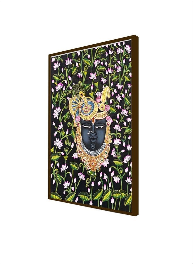 Artsense Premium Shrinathji Pichwai Wall Painting with Wooden Frame | Traditional Krishna Canvas Wall Art for Living Room Pooja Room Bedroom Temple Home Décor | 20x30 Inches 50x75 Cm - Image 2
