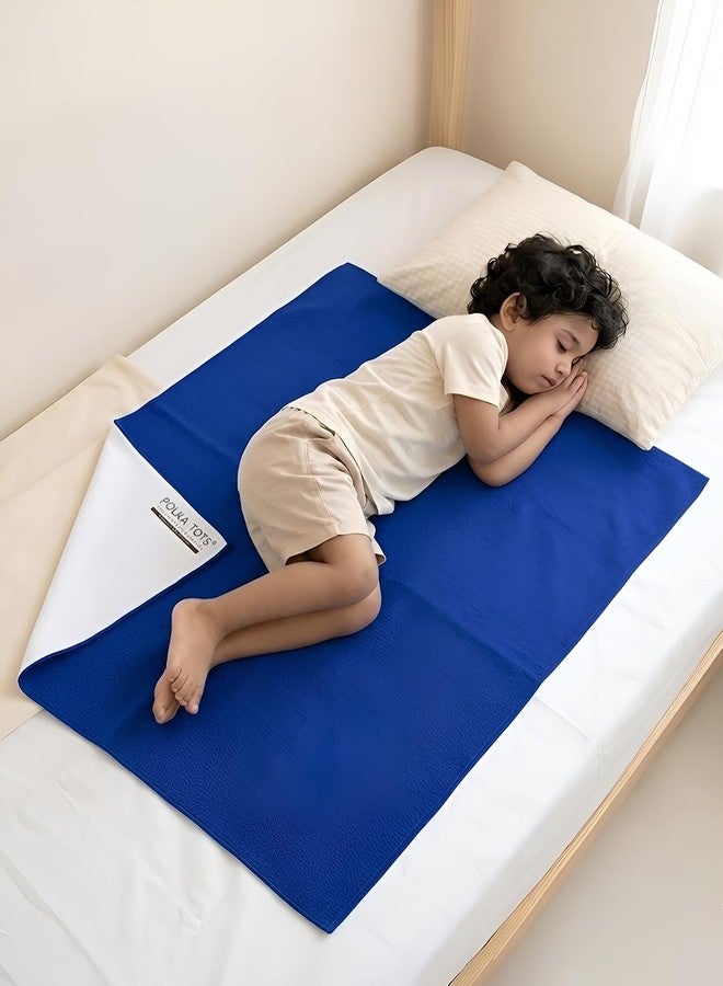 POLKA TOTS Premium Waterproof Dry Sheet for New Born Baby | Extra Absorbent Bed-Cot Protector Mat | Water Proof Sheets for Kids Urine | Rubber Sheet for Bed Baby & Toddlers | 70 X 100 CM M - Image 1