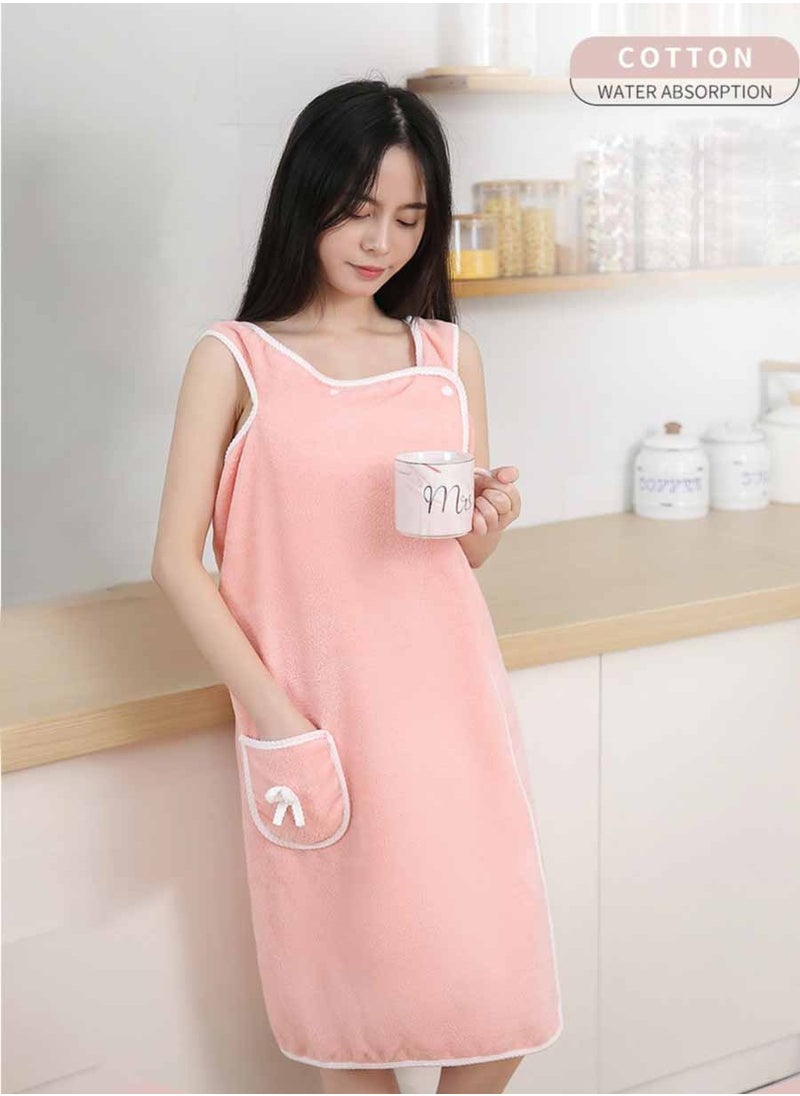 Beirui Strapless wearable bath towels, Wearable bath towels, Bathrobes with snap buttons and pockets, Bathrobes, Pajamas, Suitable for sauna, beach, pool, gym, traveling  - Image 1