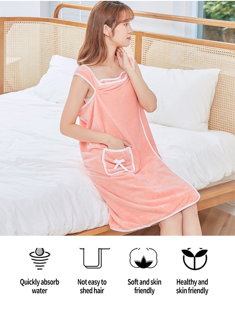 Beirui Strapless wearable bath towels, Wearable bath towels, Bathrobes with snap buttons and pockets, Bathrobes, Pajamas, Suitable for sauna, beach, pool, gym, traveling  - Image 5