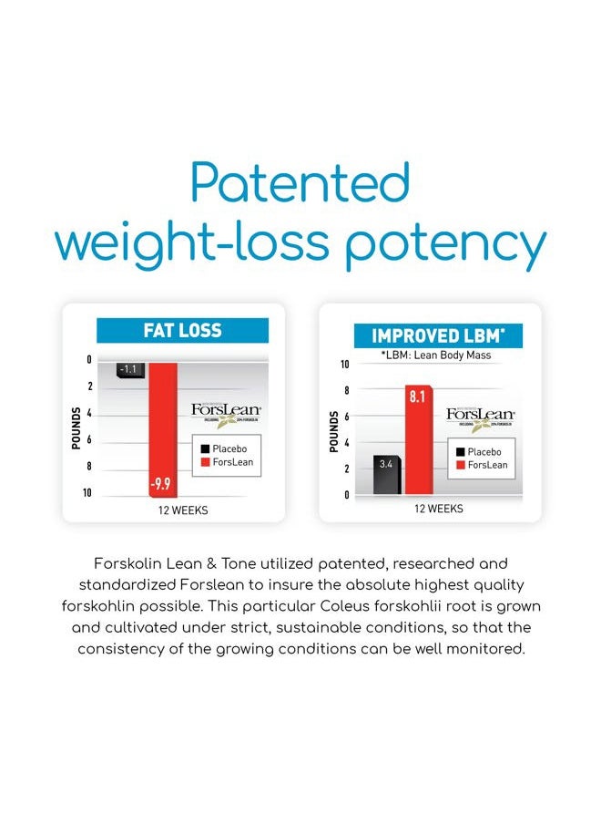 BioGenetic Laboratories - BioGenetic Labs Forskolin Lean & Tone - Weight Loss Pills - Body Toning Formula Fat Burner and Maintenance of Muscle Mass for Men and Women Appetite Suppressant - 60 Capsules - Vegetarian - Image 1