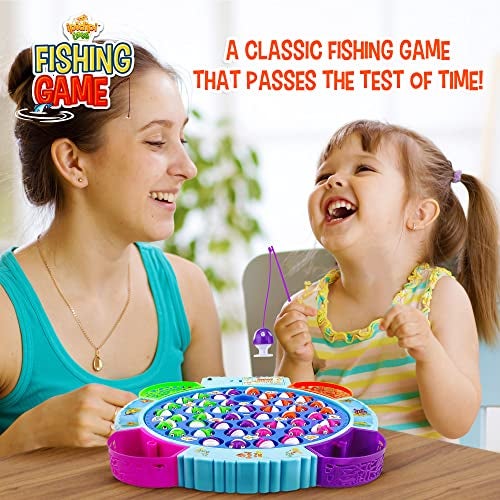 IPIDIPI TOYS Fishing Game for Kids, 45 Fish and 8 Poles - Magnetic Fish Toy with Rotating Board & Music - Motor Skill Activity for Toddlers, Boys & Girls 3+ - Party Favors Stocking Stuffers for Kids - Image 5