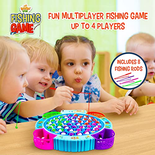 IPIDIPI TOYS Fishing Game for Kids, 45 Fish and 8 Poles - Magnetic Fish Toy with Rotating Board & Music - Motor Skill Activity for Toddlers, Boys & Girls 3+ - Party Favors Stocking Stuffers for Kids - Image 3