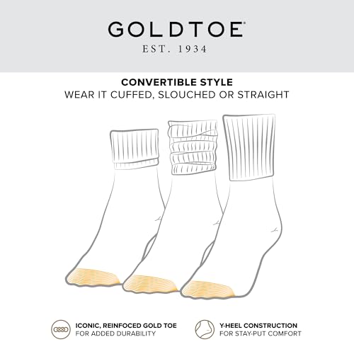 GOLDTOE Women's Bermuda Turn Cuff Socks, 3-Pairs, White, Shoe Size: 6-9 - Image 2
