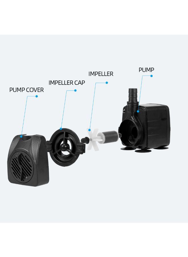 إسكدنيا مضخة ماء بصوت منخفض للغاية بمنفذ USB مزودة بعدد 12 مصباح LED أسود 14.50x7x12.50سم - Image 2
