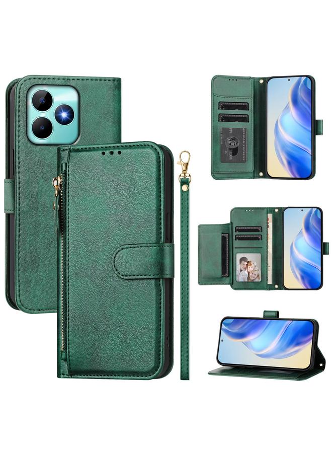 erorex Case For Realme Note 50 4G Global / C51 / C53 Multi-Card Slots Zipper Wallet Leather Phone Case - Image 1