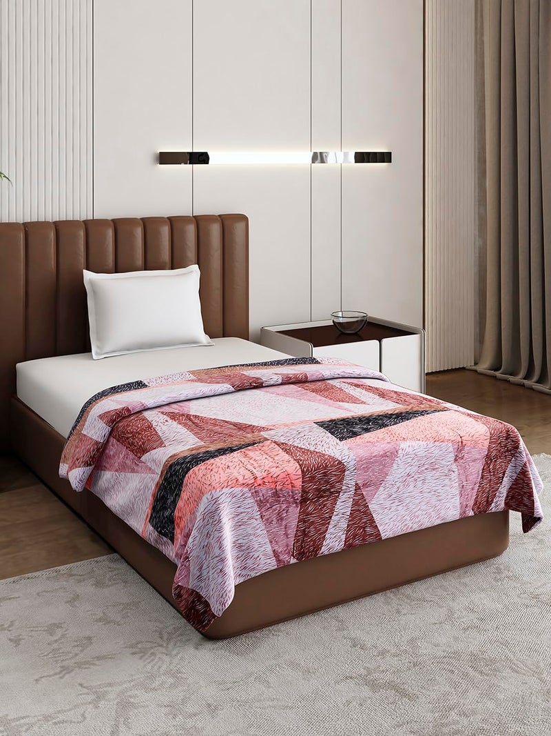 Monte Carlo Pink Printed Single Bed 240 GSM Ac Blanket (Width 160 CM, Length 220 CM) - 6 - Image 1