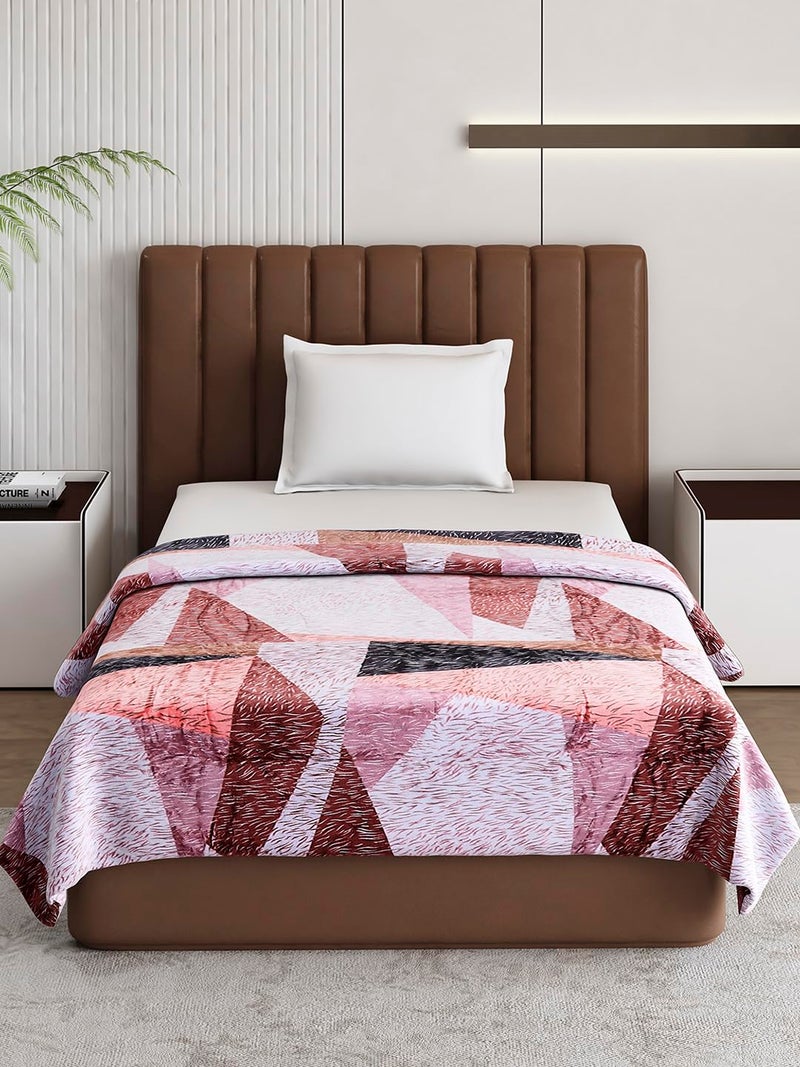 Monte Carlo Pink Printed Single Bed 240 GSM Ac Blanket (Width 160 CM, Length 220 CM) - 6 - Image 3